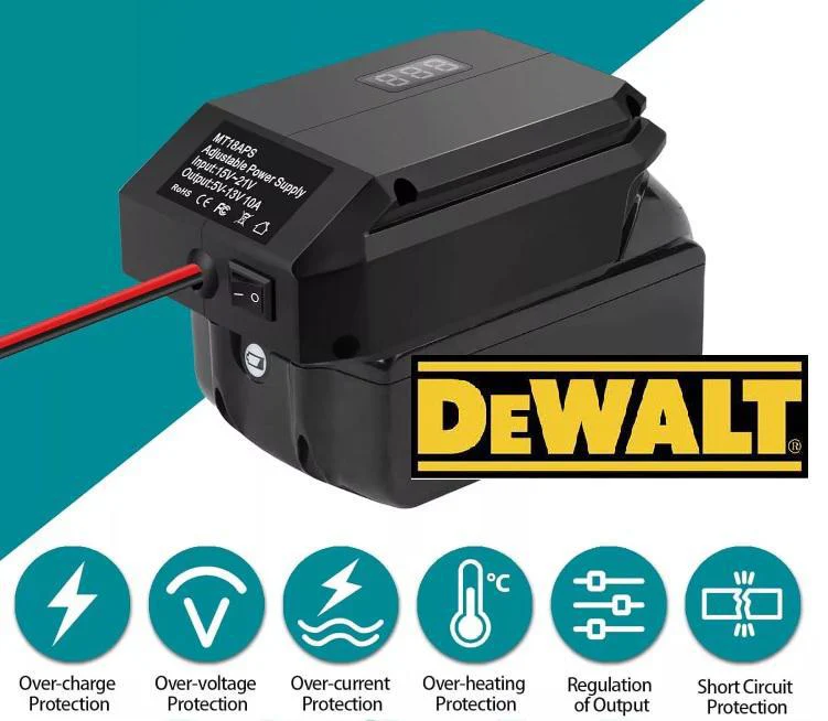 20V to 12V Step Down Converter, Adjustable for Dewalt, Milwaukee, Hitachi (Battery NOT included) - Image 6